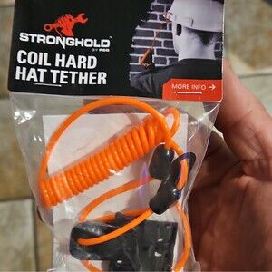 Stronghold‎ Coil Hard Hat Tether Orange Model EZLNYHRDCLMTL-R
